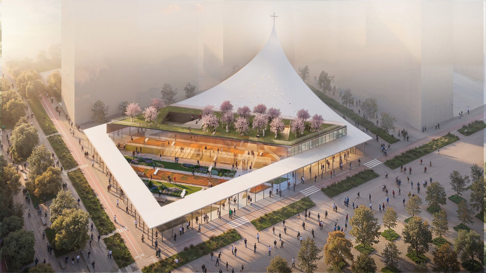 Stefano Boeri Architetti представила проект монастыря в Милане с крышей в форме паруса