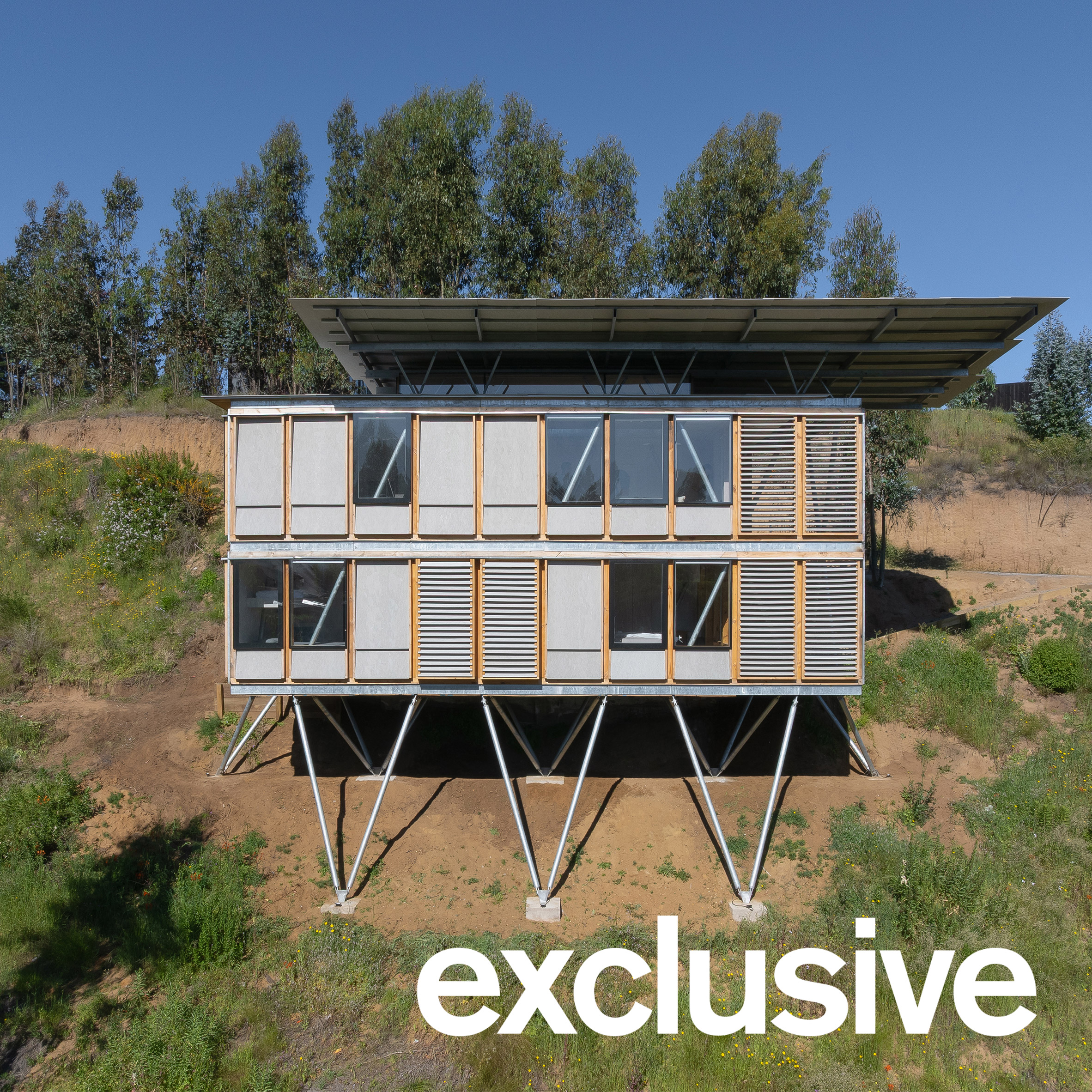 Chilean modular housing prototype uses stilts to traverse difficult site