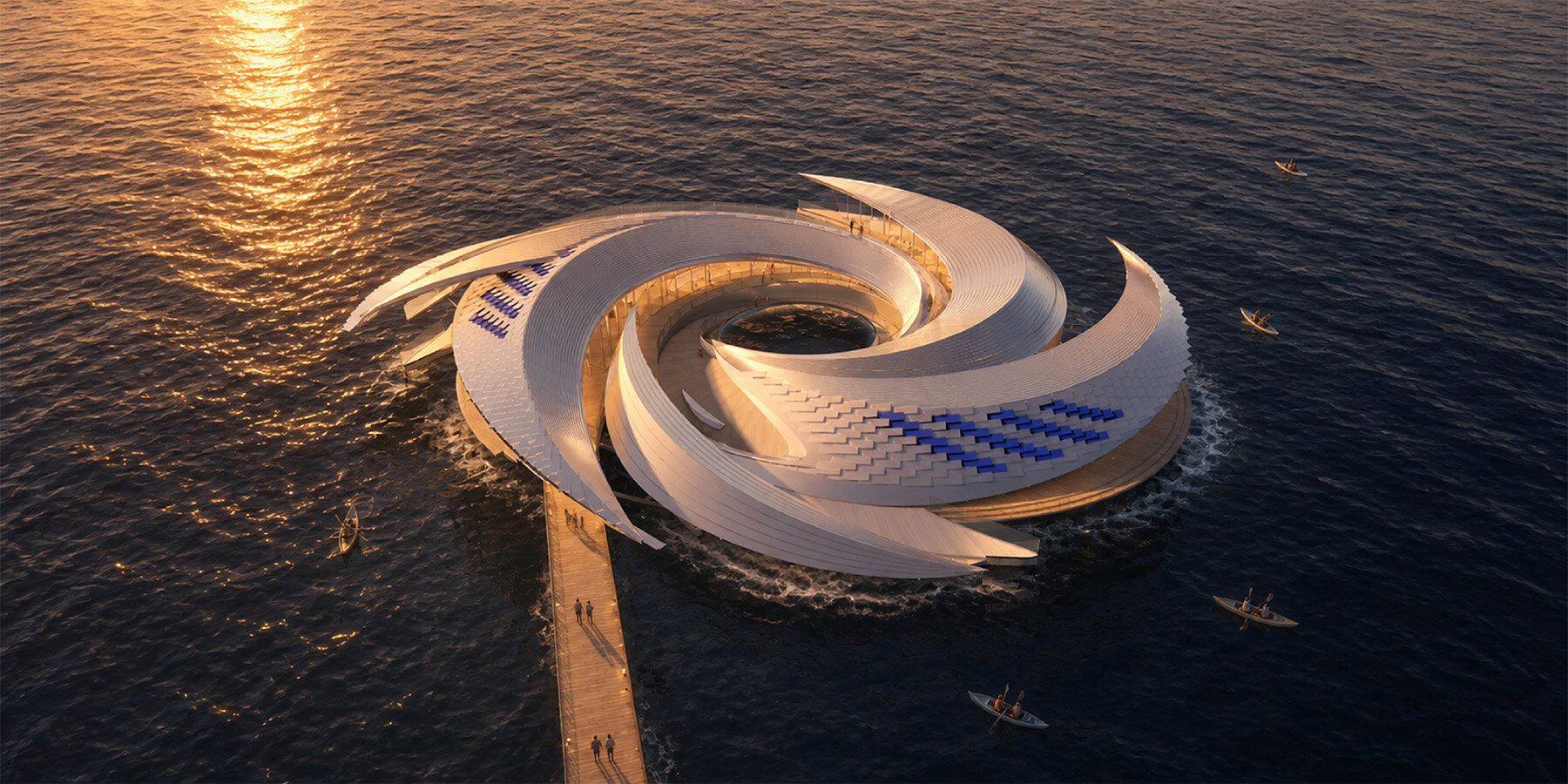 Ocean Vortex: спиральный плавучий парламент из переработанных морских отходов