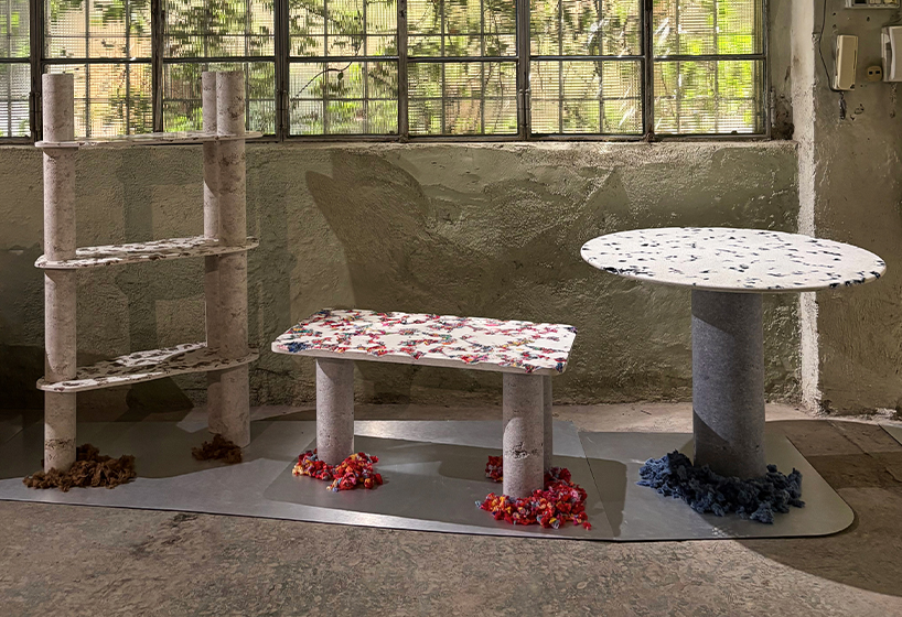Chromaterico Textile Objects: коллекция мебели из искусственного камня на основе текстильных отходов
