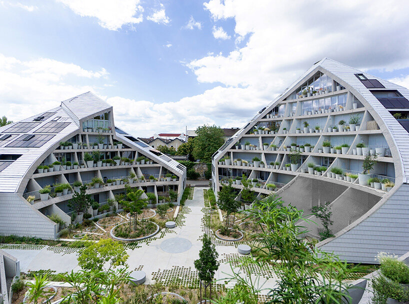 MVRDV завершили La Vallée Verte в Бордо: три корпуса с «срезанными» крышами и скрытым садом