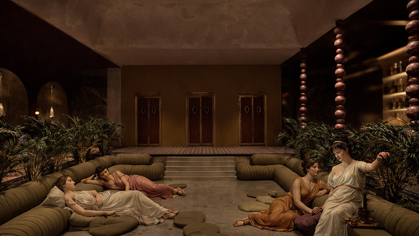 Layered narratives and immersive interiors compose a Thumbelina-inspired hotel