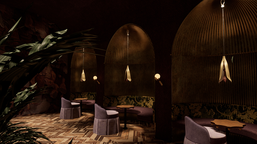 Layered narratives and immersive interiors compose a Thumbelina-inspired hotel