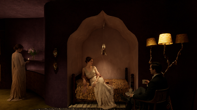 Layered narratives and immersive interiors compose a Thumbelina-inspired hotel