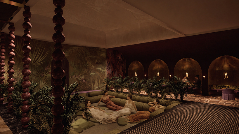 Layered narratives and immersive interiors compose a Thumbelina-inspired hotel