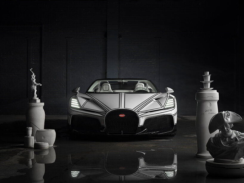 Bugatti вручную выводит цифровую графику на W16 Mistral Blanc Éternel