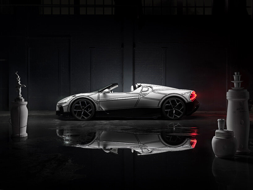 Bugatti вручную выводит цифровую графику на W16 Mistral Blanc Éternel