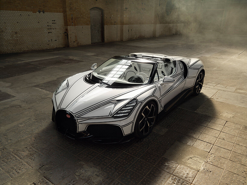 Bugatti вручную выводит цифровую графику на W16 Mistral Blanc Éternel