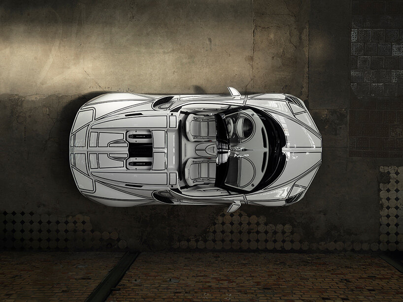 Bugatti вручную выводит цифровую графику на W16 Mistral Blanc Éternel