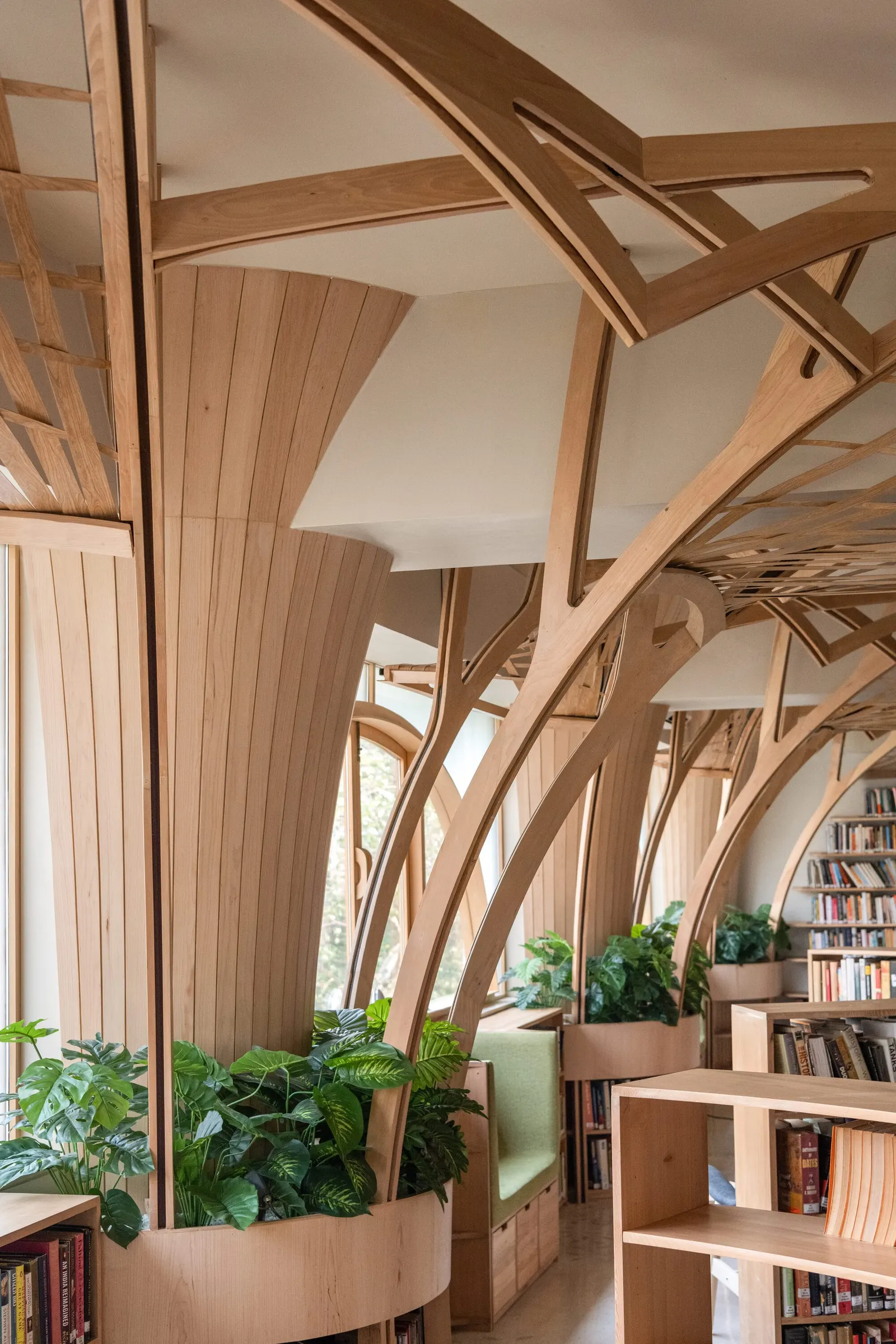 Forest of Knowledge Library / studio hinge — библиотека как «лес знаний» в Мумбаи
