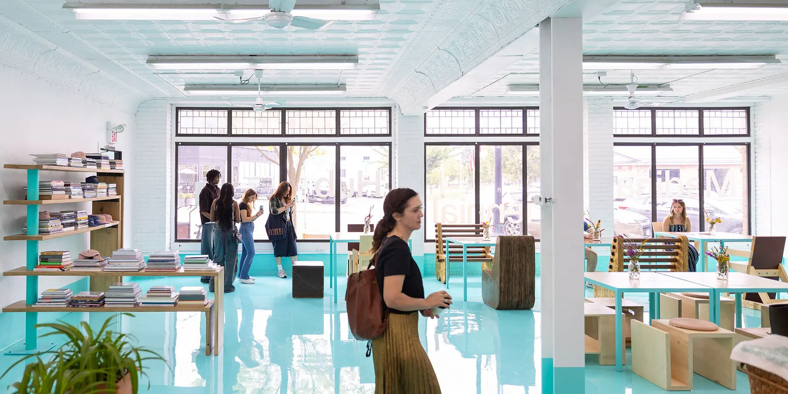 Reclaimed Oak, Cork and Cardboard Shape Flexible Furniture for Medina Triennial Hub в Нью-Йорке