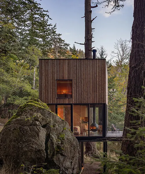 Wittman Estes спроектировали Blakely Cabin как современную «минимальную ячейку» на острове Блейкли