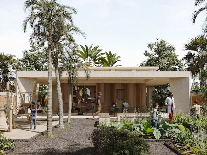 Проект Backyard Community Garden в Аккре: DeRoche Projects превращает городскую площадку в продуктивный общественный ландшафт