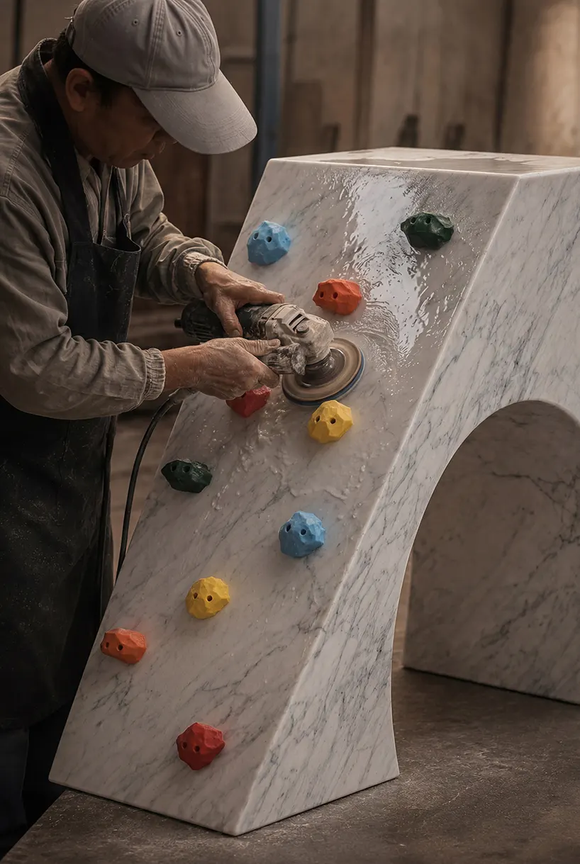 Studio Lievito превращает отходы carrara marble в модульную городскую мебель
