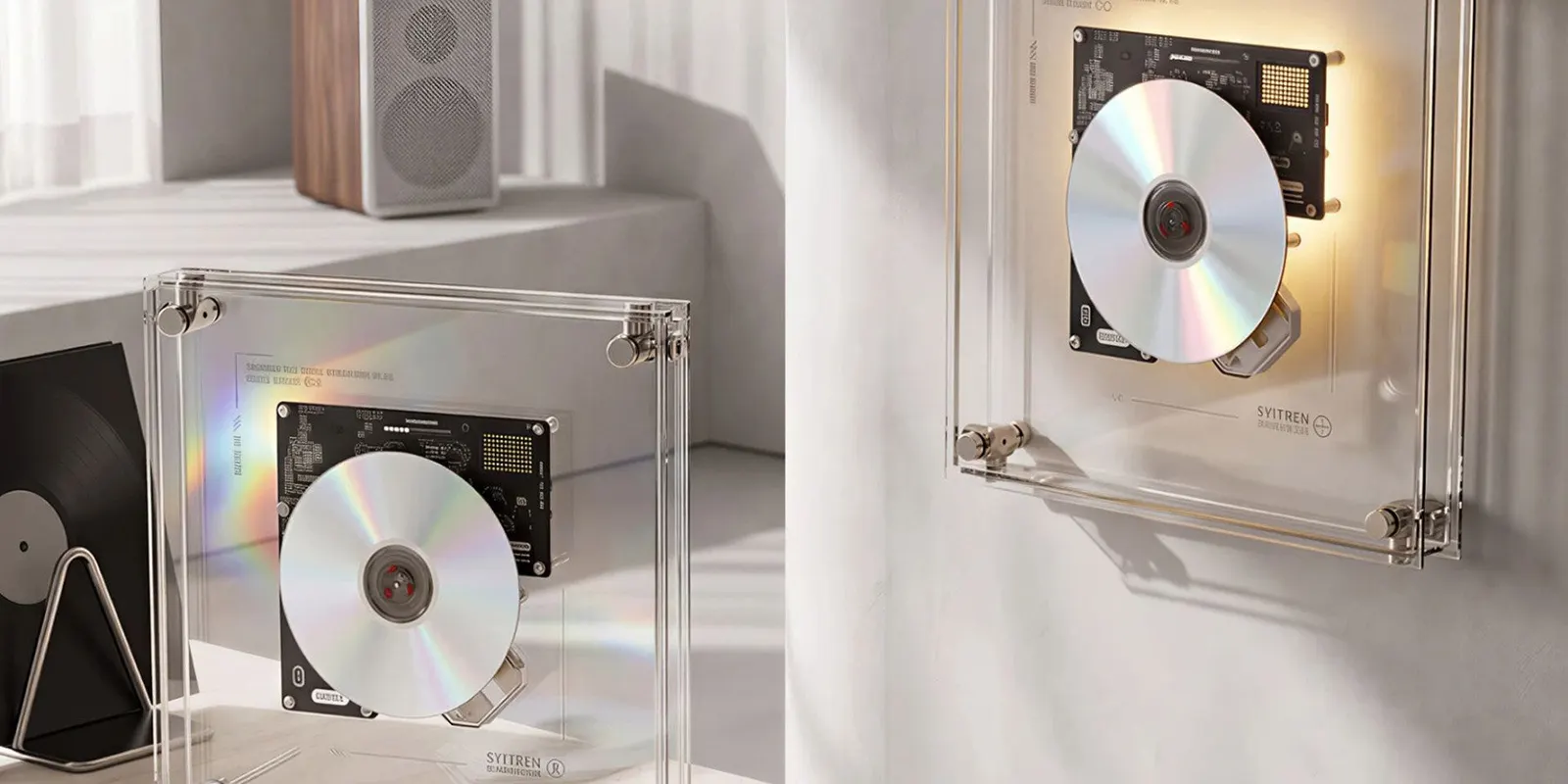 Прозрачный CD‑плеер SYITREN RM1 выставляет обложку альбома на первый план