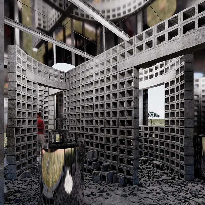 Debris: павильон DAP Studio в Тегеране, собранный из строительных отходов