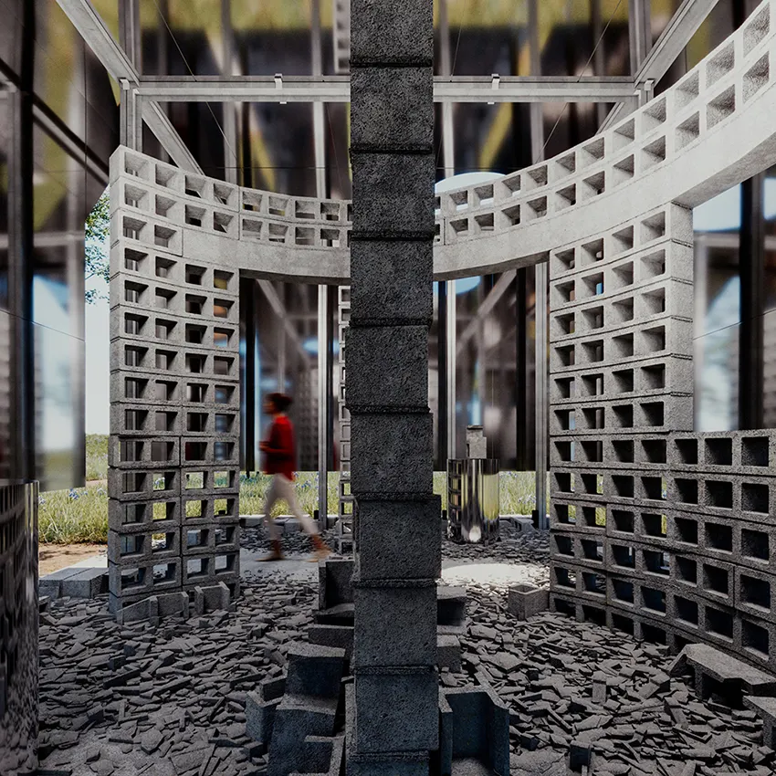 Debris: павильон DAP Studio в Тегеране, собранный из строительных отходов