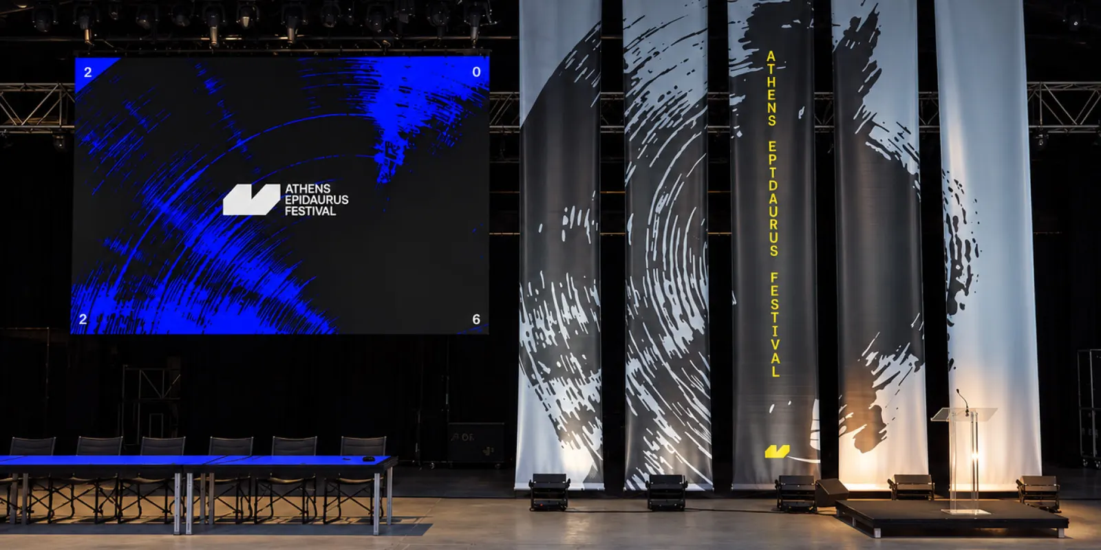 Ink traces and rotational gestures shape visual identity for Athens Epidaurus Festival by Polkadot Design