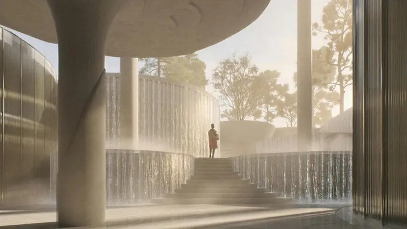 BIG предложила поднять Fountain Plaza Tirana над парком и сохранить свободный общественный проход
