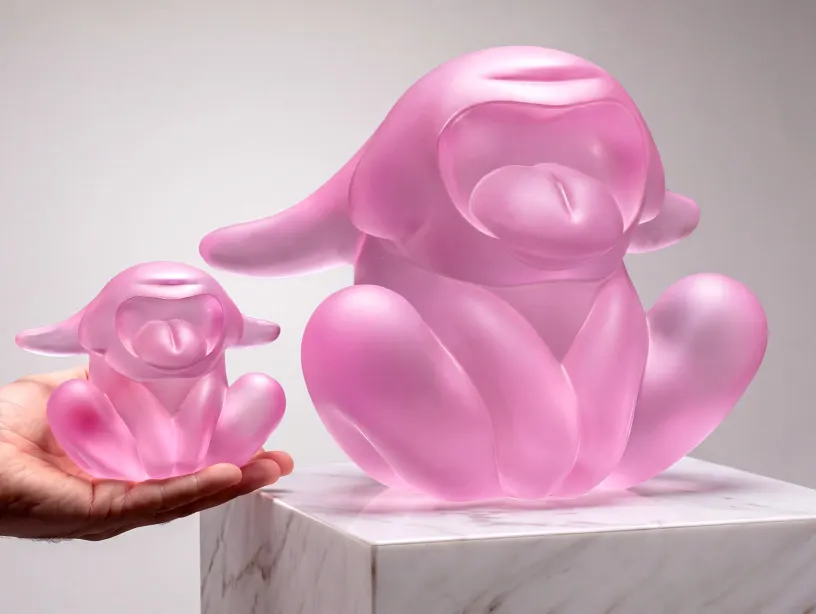 Crystal Roar: стеклянные и кристаллические скульптуры животных Ferdi B Dick, фиксирующие жест рыка