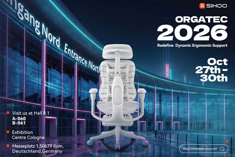 На ORGATEC 2026 Sihoo покажет кресла H300 Pro и Doro C300 Pro V2 с адаптивной поддержкой
